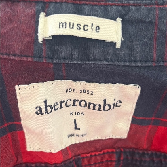 Abercrombie & Fitch Kids Blue and Red Checkered Shirt - Picture 2 of 4